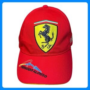 Scuderia Ferrari Fernando Alonso F1 Racing Hat Men Red Cotton Strapback Cap